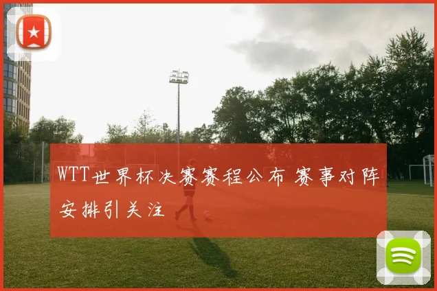 WTT世界杯决赛赛程公布 赛事对阵安排引关注